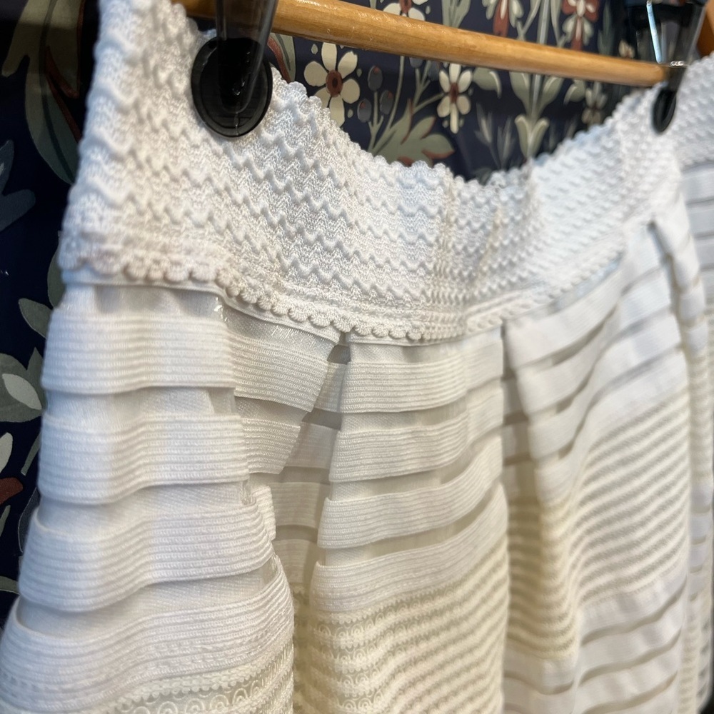 Miami Cream Striped A-Line Skirt - Picture 2 of 8